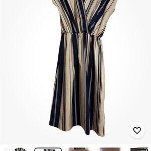 Sears Women's Striped Dress - Navy and Beige